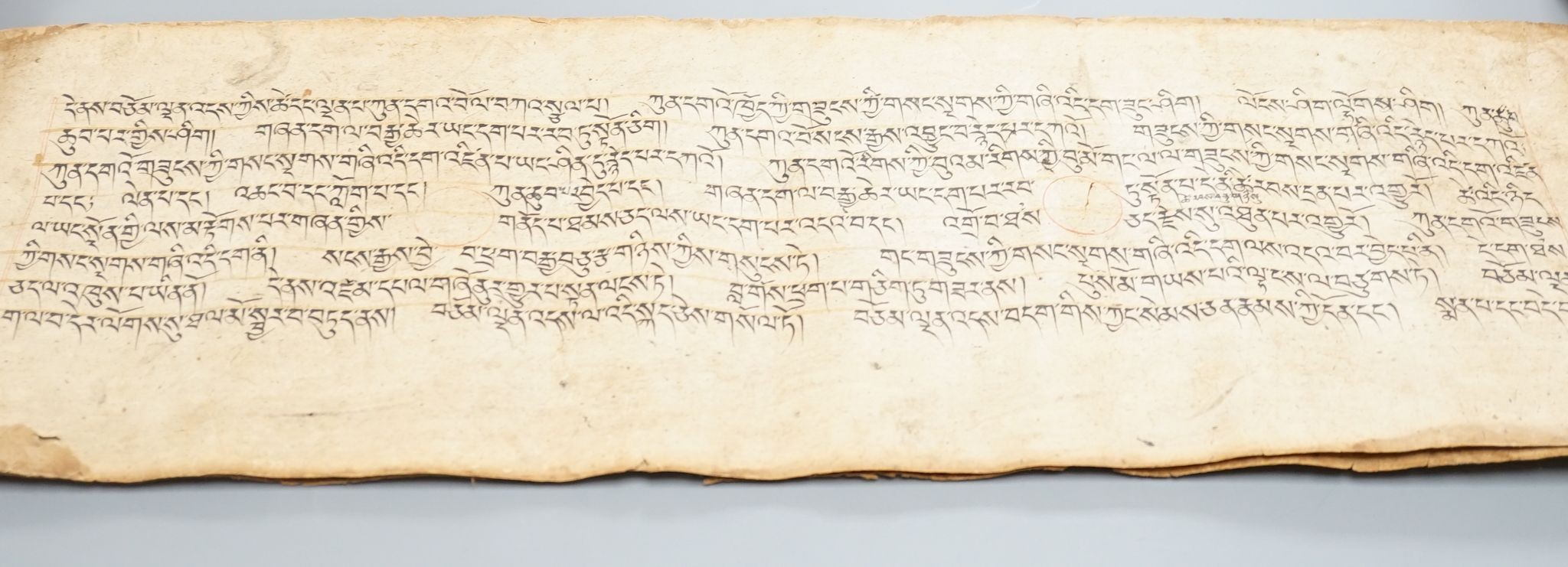A group of Tibetan Sanskrit mantra scrolls